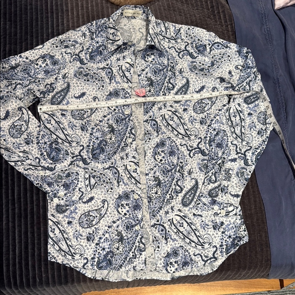 Men's Etro Blue Paisley Shirt size 38
